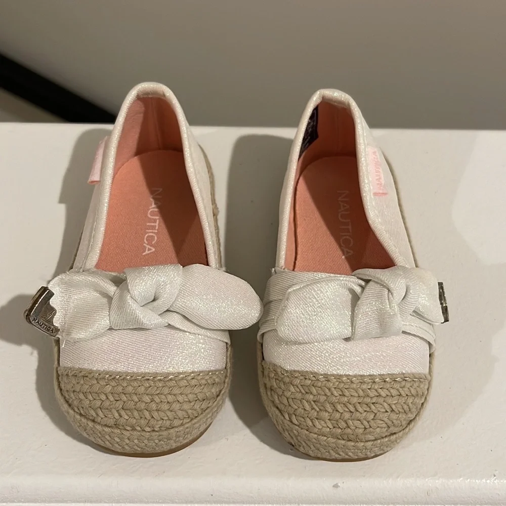 Nautica Toddler Girls Iridescent Twill Espadrille Flats